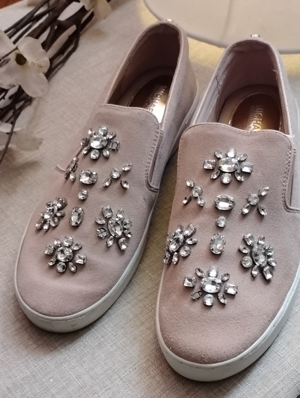 Michael Kors Keaton Rhinestone embellished slide-on Sneakers. Size 9. - Picture 14 of 14